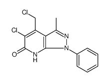 6H-Pyrazolo[3,4-b]pyridin-6-one, 5-chloro-4-(chloromethyl)-1,7-dihydro-3-methyl-1-phenyl- Structure
