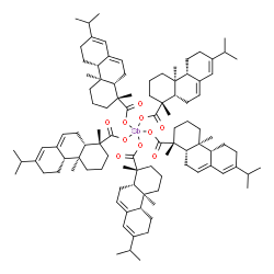 antimony pentakis[1R-(1α,4aβ,4bα,10aα)]-1,2,3,4,4a,4b,5,6,10,10a-decahydro-7-isopropyl-1,4a-dimethylphenanthren-1-carboxylate结构式