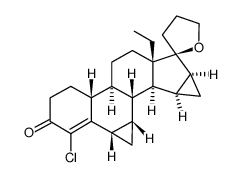 4-chloro-18-methyl-6α,7α,15β,16β-dimethylene-19-nor-20-spirox-4-en-3-one结构式