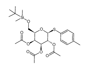 p-tolyl 2,3,4-tri-O-acetyl-6-O-tert-butyldimethylsilyl-1-thio-β-D-galactopyranoside结构式