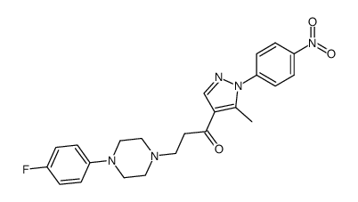3-[4-(4-fluoro-phenyl)-piperazin-1-yl]-1-[5-methyl-1-(4-nitro-phenyl)-1H-pyrazol-4-yl]-propan-1-one Structure