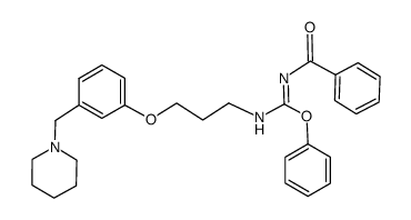 N-Benzoyl-O-phenyl-N'[3-(3-piperidinomethyl-phenoxy) propyl] isourea结构式