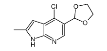 4-Chloro-5-(1,3-dioxolan-2-yl)-2-methyl-1H-pyrrolo[2,3-b]pyridine Structure
