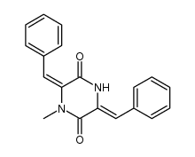 3,6-dibenzylidene-1-methyl-piperazine-2,5-dione结构式