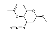 methyl 4-O-acetyl-3-azido-2,3,6-trideoxy-α-L-arabino-hexopyranoside结构式