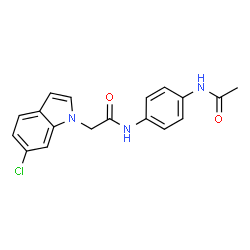 N-[4-(acetylamino)phenyl]-2-(6-chloro-1H-indol-1-yl)acetamide结构式