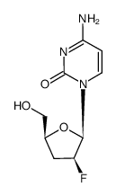 1-(2,3-dideoxy-2-fluoropentofuranosyl)cytosine structure