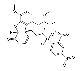 N-[2-[(5aR,9aS)-6,7-dihydro-1-(2,2-dimethoxyethyl)-4-methoxy-6-oxo-9a(5aH)-dibenzofuranyl]ethyl]-N-methyl-2,4-dinitrobenzenesulfonamide结构式