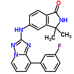 5-[[8-(3-fluorophenyl)-[1,2,4]triazolo[1,5-a]pyridin-2-yl]amino]-3,3-dimethyl-2H-isoindol-1-one Structure