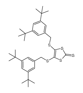 4,5-bis(3,5-di-tert-butylbenzylthio)-1,3-dithiole-2-thione结构式