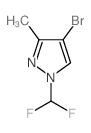 4-bromo-1-(difluoromethyl)-3-methyl-1H-pyrazole(SALTDATA: FREE)结构式