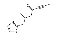 2-(2-methyl-4-oxo-5-heptynyl)thiazole结构式