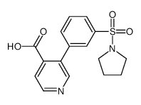 3-(3-pyrrolidin-1-ylsulfonylphenyl)pyridine-4-carboxylic acid结构式