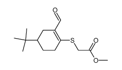 methyl 2-((4-(tert-butyl)-2-formylcyclohex-1-en-1-yl)thio)acetate Structure