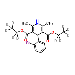 4-(2-Bromophenyl)-2,6-dimethyl-3,5-pyridinedicarboxylic Acid-d10 Diethyl Ester Structure