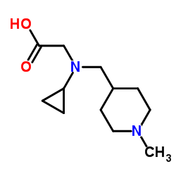 N-Cyclopropyl-N-[(1-methyl-4-piperidinyl)methyl]glycine结构式