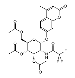 4-Methylumbelliferyl 2-Trifluoroacetyl-3,4,6-O-triacetyl-2-deoxy-α-D-glucopyranoside Structure