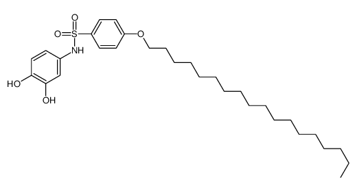 N-(3,4-dihydroxyphenyl)-4-octadecoxybenzenesulfonamide结构式