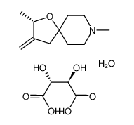 (-)-(S)-2,8-dimethyl-3-methylene-1-oxa-8-azaspiro[4.5]decane L-tartrate monohydrate Structure