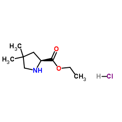 Ethyl 4,4-dimethyl-L-prolinate hydrochloride (1:1)结构式