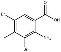 2-Amino-3,5-dibromo-4-methyl-benzoic acid结构式