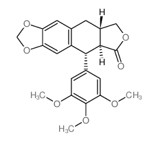 Furo[3',4':6,7]naphtho[2,3-d]-1,3-dioxol-6(5aH)-one,5,8,8a,9-tetrahydro-5-(3,4,5-trimethoxyphenyl)-, [5R-(5a,5aa,8ab)]- (9CI)结构式