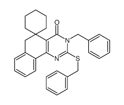 3-benzyl-2-benzylsulfanylspiro[6H-benzo[h]quinazoline-5,1'-cyclohexane]-4-one Structure