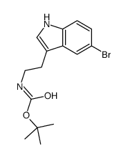 [2-(5-溴-1H-吲哚-3-基)-乙基]-氨基甲酸叔丁酯结构式