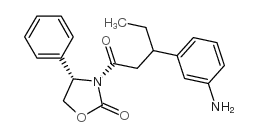 [R-(R*,S*)]-3-[3-(3-Aminophenyl)-1-oxopentyl]-4-phenyl-2-oxazolidinone结构式