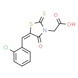 (E)-2-(5-(2-chlorobenzylidene)-4-oxo-2-thioxothiazolidin-3-yl)acetic acid结构式