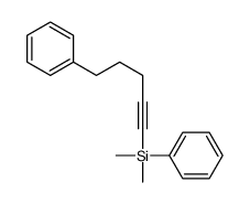 dimethyl-phenyl-(5-phenylpent-1-ynyl)silane结构式