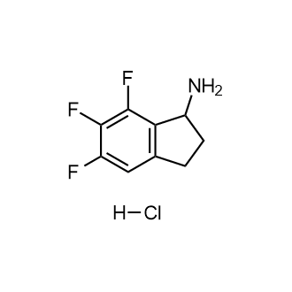 5,6,7-Trifluoro-2,3-dihydro-1H-inden-1-amine hydrochloride structure