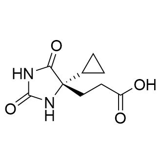 (S)-3-(4-Cyclopropyl-2,5-dioxoimidazolidin-4-yl)propanoicacid structure