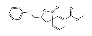 methyl 1-oxo-3-phenoxy-2-oxaspiro(4,5)deca-6,9-diene-7-carboxylate结构式