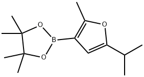 2-Methyl-5-(iso-propyl)furan-3-boronic acid pinacol ester Structure