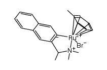 (η(6)-toluene)RuBr(C10H6CH(Me)NMe2) Structure