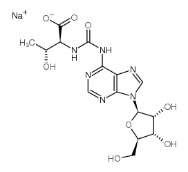N6-[((1S,2R)-1-CARBOXY-2-HYDROXYBUTYLAMINO)CARBONYL]ADENOSINE SODIUM SALT结构式
