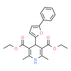 diethyl 2,6-dimethyl-4-(5-phenylfuran-2-yl)-1,4-dihydropyridine-3,5-dicarboxylate结构式