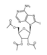 2',3',5'-tri-O-acetyl-8-iodoadenosine结构式