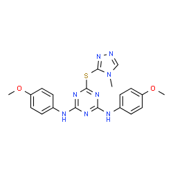 N~2~,N~4~-bis(4-methoxyphenyl)-6-[(4-methyl-4H-1,2,4-triazol-3-yl)sulfanyl]-1,3,5-triazine-2,4-diamine Structure