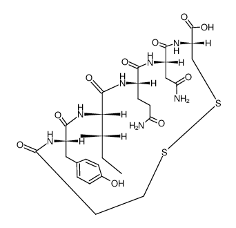 N-(3-mercapto-propionyl)-L-tyrosyl->L-isoleucyl->L-glutaminyl->L-asparaginyl->L-cysteine [1]->[5]-disulfide Structure