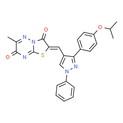 2-{[3-(4-isopropoxyphenyl)-1-phenyl-1H-pyrazol-4-yl]methylene}-6-methyl-7H-[1,3]thiazolo[3,2-b][1,2,4]triazine-3,7(2H)-dione Structure