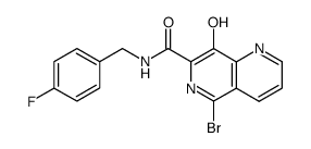 5-溴-N-(4-氟苯甲基)-8-羟基-1,6-萘啶-7-甲酰胺结构式