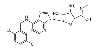 (2S,3S,4R,5R)-3-amino-5-[6-[(2,5-dichlorophenyl)methylamino]purin-9-yl]-4-hydroxy-N-methyloxolane-2-carboxamide结构式