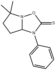 5,6,7,7a-Tetrahydro-5,5-dimethyl-1-phenylpyrrolo[1,2-b][1,2,4]oxadiazole-2(1H)-thione结构式