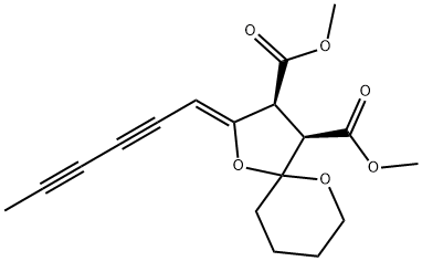 2-(2,4-Hexadiynylidene)-1,6-dioxaspiro[4.5]decane-3,4-dicarboxylic acid dimethyl ester结构式