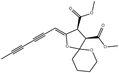 2-(2,4-Hexadiynylidene)-1,6-dioxaspiro[4.5]decane-3,4-dicarboxylic acid dimethyl ester structure