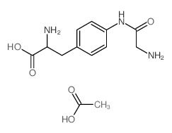 acetic acid; 2-amino-3-[4-[(2-aminoacetyl)amino]phenyl]propanoic acid structure