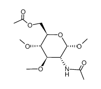 methyl 2-acetamido-6-O-acetyl-3,4-di-O-methyl-2-deoxy-α-D-glucopyranoside结构式