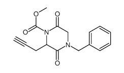 methyl 4-benzyl-3,6-dioxo-2-prop-2-ynylpiperazine-1-carboxylate结构式